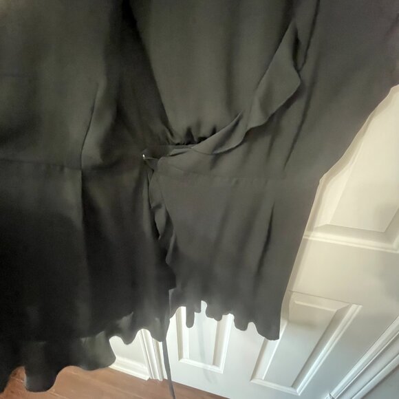 Sunday Best Savoy Black Wrap Ruffle Mini Dress LBD Size 0 - Picture 9 of 11